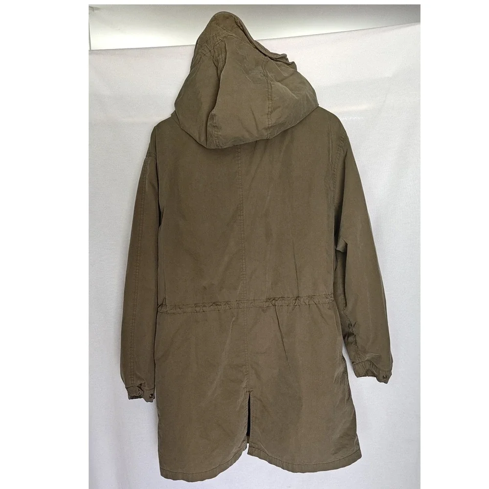 Urban Outfitters Parka Jacket Medium Olive Green Utility Hooded Drawstring FP123